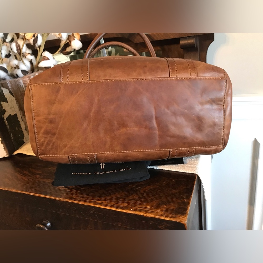 NWT Frye Melissa Leather Cognac Brown Tote Shoulder Bag Retail $398 - Picture 8 of 12